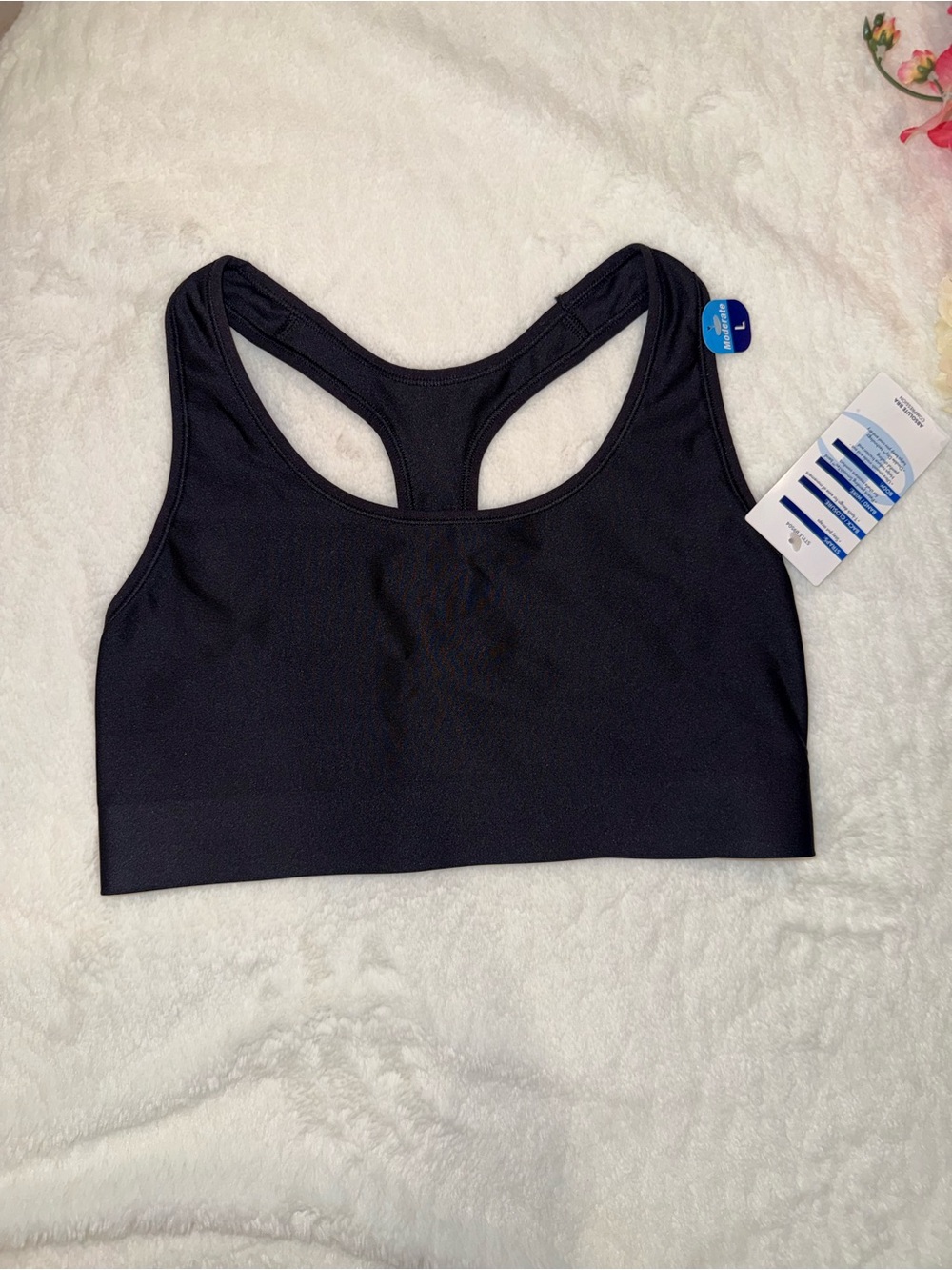 NWT Champion Black Racerback Sports Bra Size L (Girl)